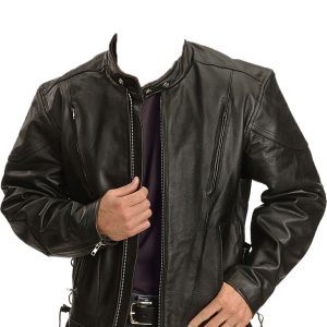 Bikers fashion robust mens leather jacket
