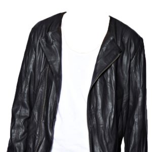 Breathtaking collarless leather jacket for men