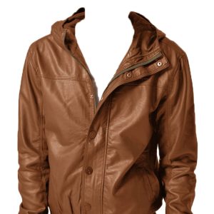 Carefree leather jacket with slim cuffs