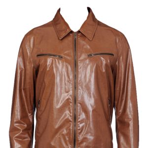 Flexible bottom hem leather jacket