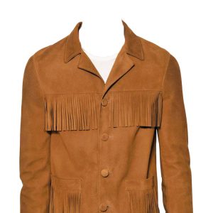 Freakish frilled leather jacket for men