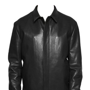Hued formal looking leather jacket