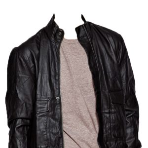Lively leather jacket with crinkle effect