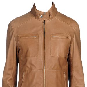 Mens leather jacket with five secret sacks