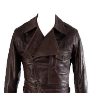 Napoleon collared mens leather jacket