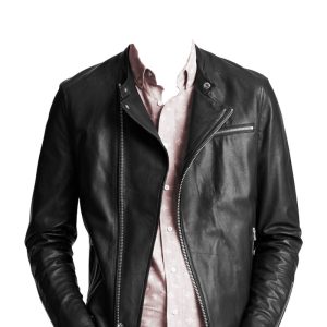 Off kilter front zipped moto jacket