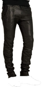 One of a kind paneled leather pant for men