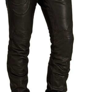 One of a kind paneled leather pant for men