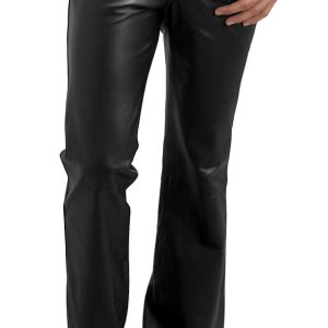 Restless denim style mens leather pants