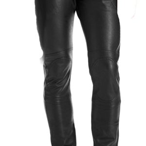 Skin fit athletic leather pants for men