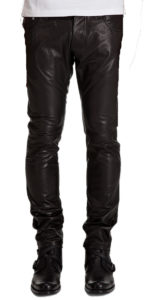 Slim fit slightly tapered leather pant for men