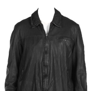 Straightforward and elegant leather jacket for men