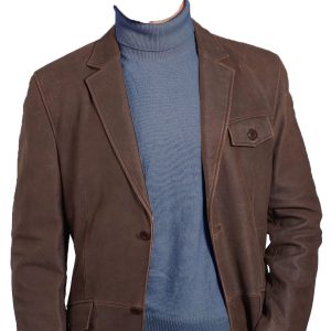 Stylish leather blazer for men