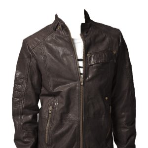 Superstar style lamb leather jacket