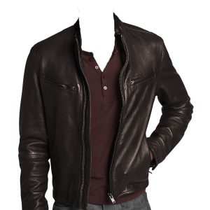 Tough and moto inspired mens leather jacket