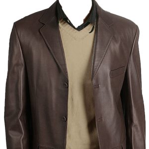 Traditional lambskin leather blazer for men