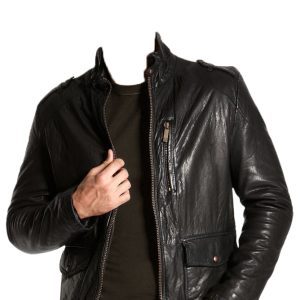 Vintage pattern lambskin mens leather jacket