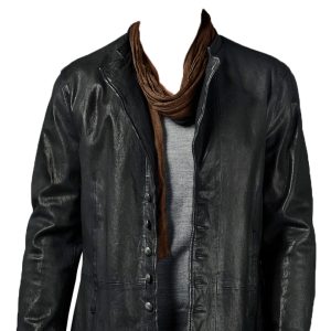 Secured cuffs trendy mens leather jacket