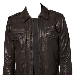 Particularly elegant piolt leather jacket for men
