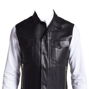 Exquisite formal wear leather vest