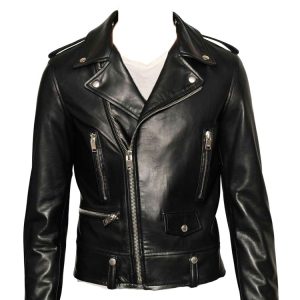 Consideration grabbing mens leather biker jacket