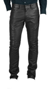 Thin informal leather pant for men