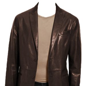 Shirt style leather blazer for men