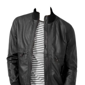 Chic patterned designer mens leather jacket