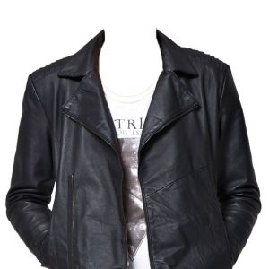 Profound peak lapel mens leather biker jackets