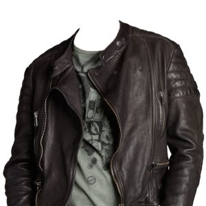 Topsy-turvy quilted zipper leather biker jacket