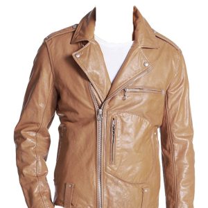 Rebel moto style distressed bike jacket