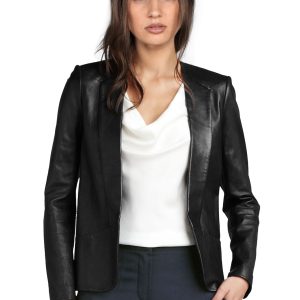 Adaptable leather blazer for every occasion