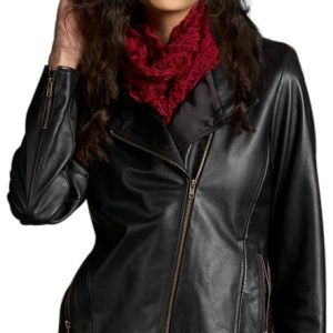 Dazzling and trendy leather biker jacket