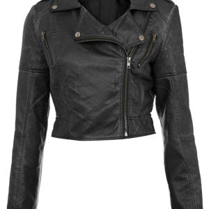 Naval force inspired cropped biker jacket