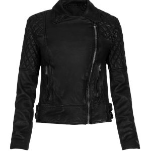Topsy turvy leather biker jacket
