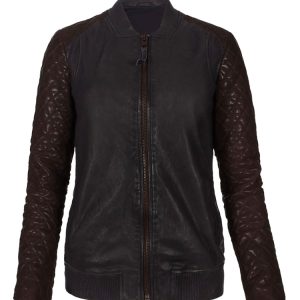 Genuine fit classic leather bomber jacket