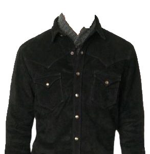 Burdened leather shirt for men