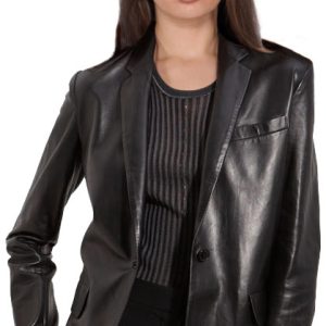 Business class leather blazer for women