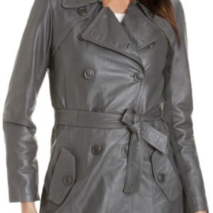 Charming womens leather coat