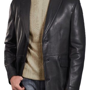 Exquisite, lustrous leather coat for men