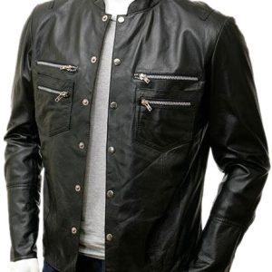 Gorgeously detailed leather shirt for men