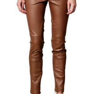 Sided loop peppy leather pant for women