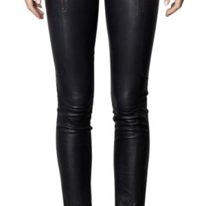 Figure flattering skinny womens leather pant