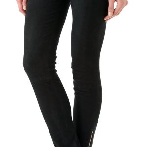 Easygoing and cool suede leather pants