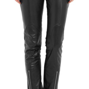 Framed skinny leather pants for women