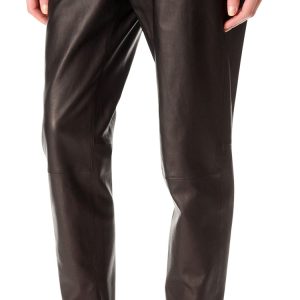 Jogger style leather pants for women