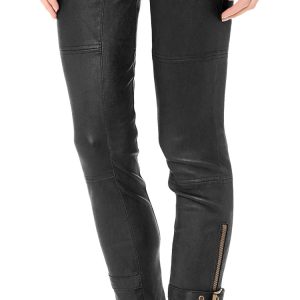 Supple leather pants for women