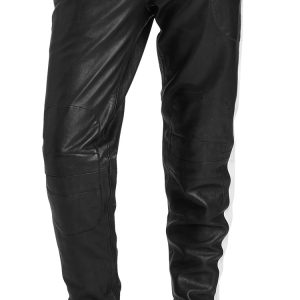 Differentiate zip trimmed leather pants