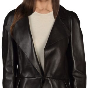 Present day leather blazer for women