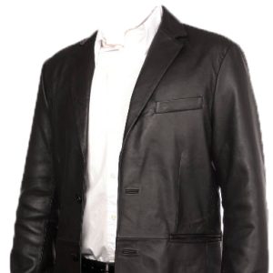 Proficient leather coat for men